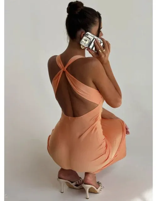 Cowl Crossover Back Maxi Dress