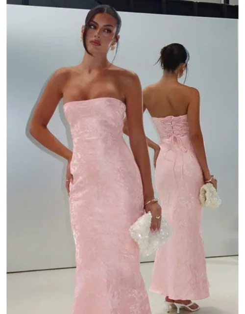 Lips Are Sealed Strapless Lace-up Back Maxi Dress