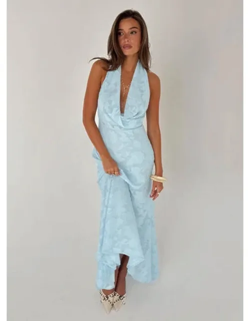 Invisible String Cowl Plunge Backless Maxi Dress