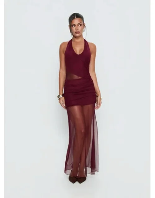 Halter Sheer Maxi Dress