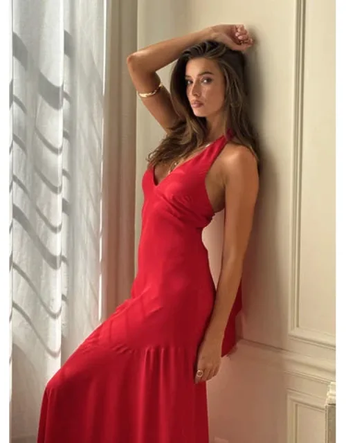 Halter Scarf Tie Maxi Dress