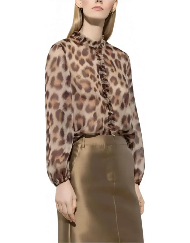 Animal Print Silk Blouse