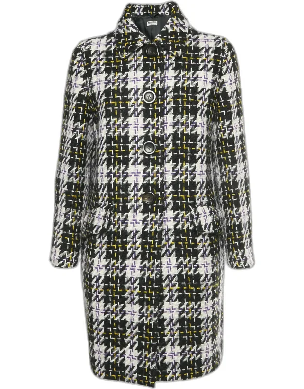 Houndstooth Wool Coat