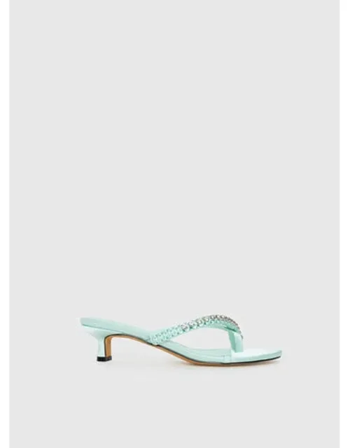 Diamante Detail Thong Heels