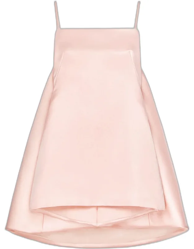 Sliced Cape Satin Mini Dress