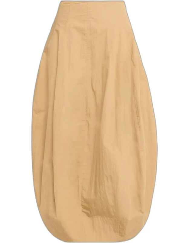 Stretch Cotton Midi Skirt