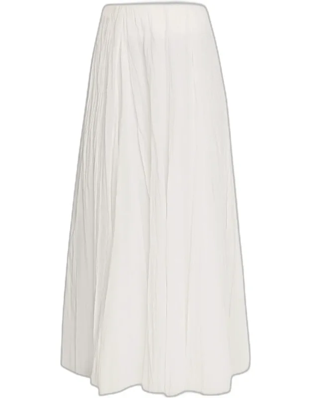Crinkled Plissé Cotton-blend Maxi Skirt