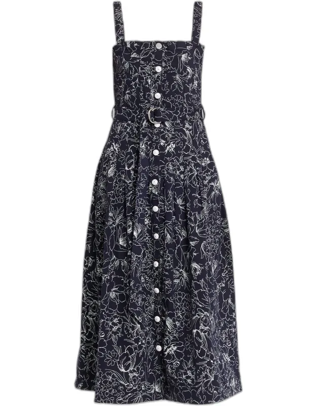 Garden Doodle Midi Dress
