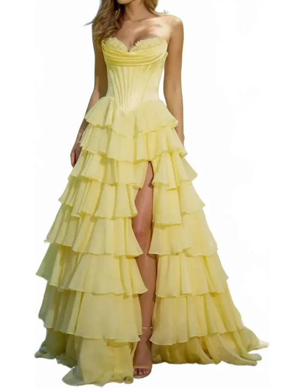 Basque Waist Ruffle Skirt