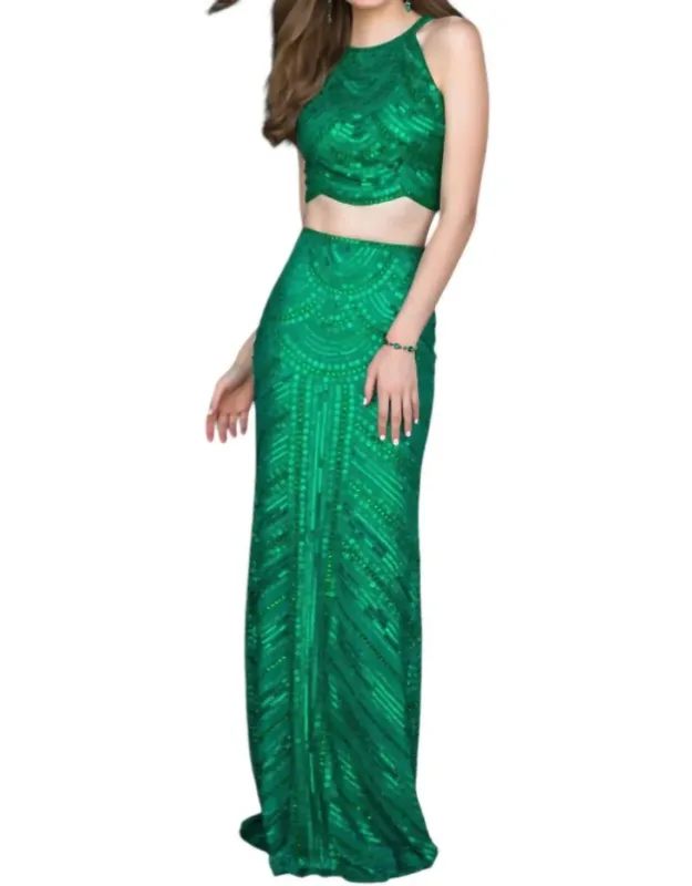 2 Piece Fitted Sequin Dress