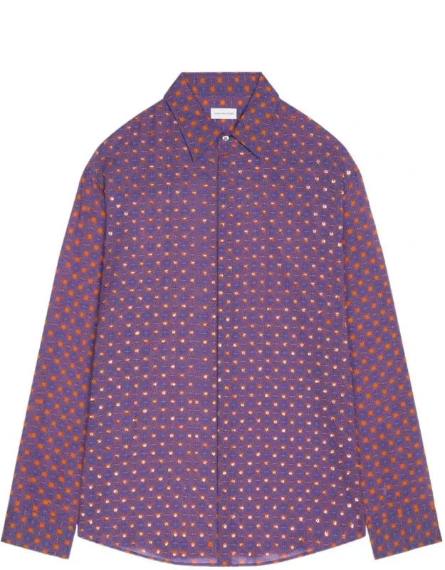 All-over Embroidered Long-sleeve Shirt