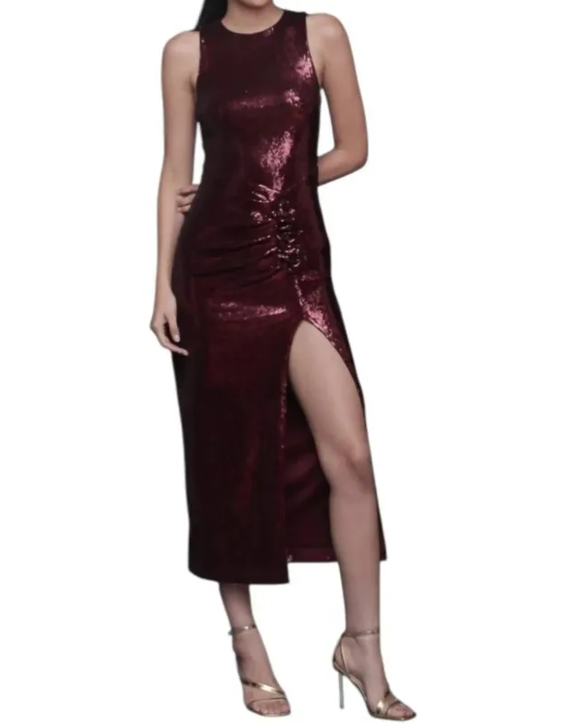 Rosette Detail Sequin Maxi Dress
