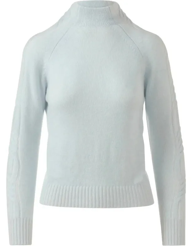 Plaited Cable Sleeve Funnel Sweater