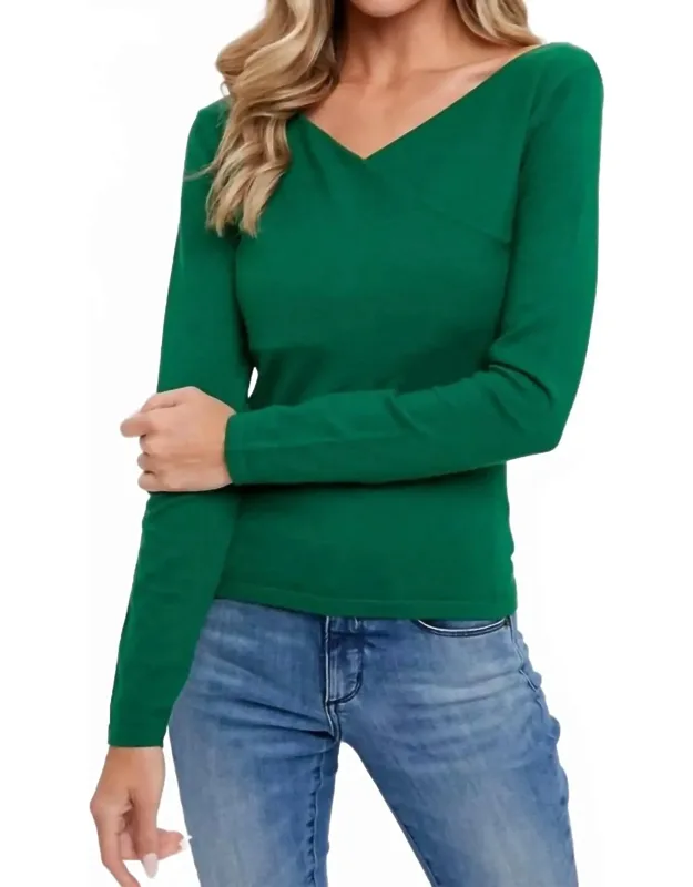 Surplice V-neck Knit Top