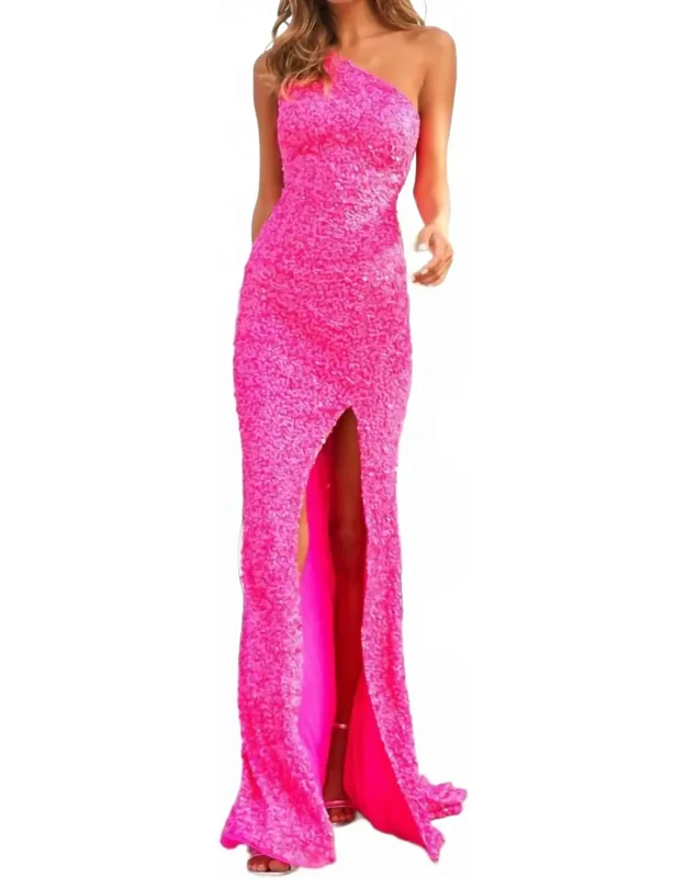 High Slit One Shoulder Dress