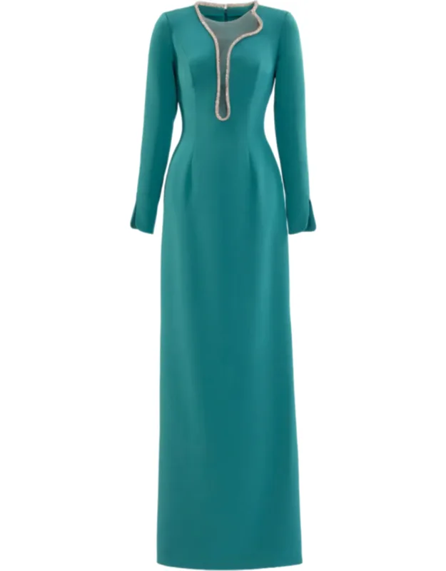 Long Dress With Crystal Embellishments