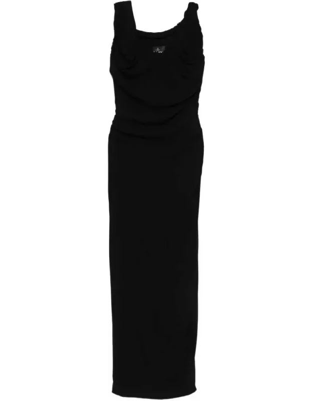 Draped Sleeveless Square Neck Dress