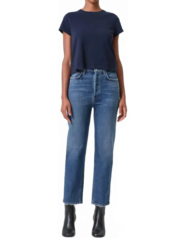 90's Pinch Waist Crop Jeans