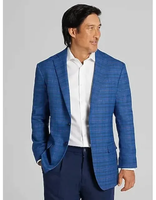 Big & Tall Modern Fit Windowpane Plaid Sport Coat