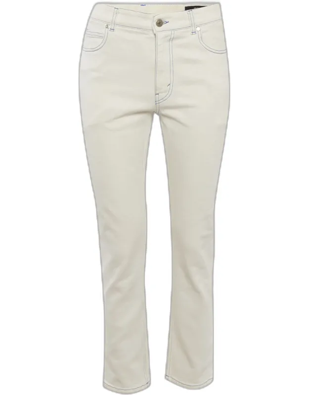 White Denim Straight Fit Jeans