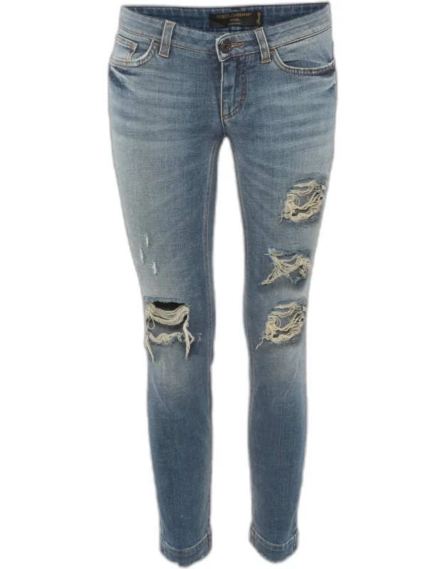 Distressed Ripped Denim Jeans