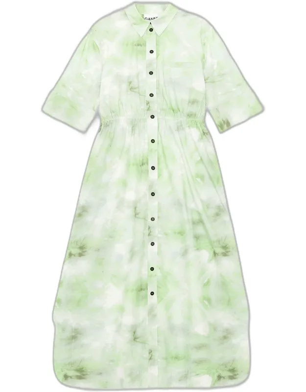 Printed Cotton Poplin Shirt Dress