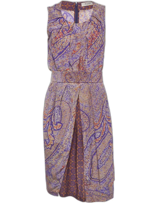 Floral Print Silk Sleeveless Mini Dress
