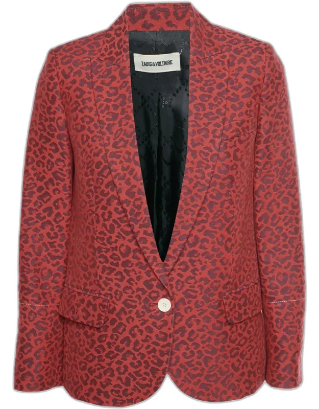 Leopard Jacquard Blazer