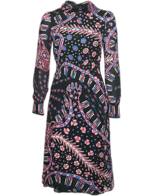 Printed Silk Mini Dress