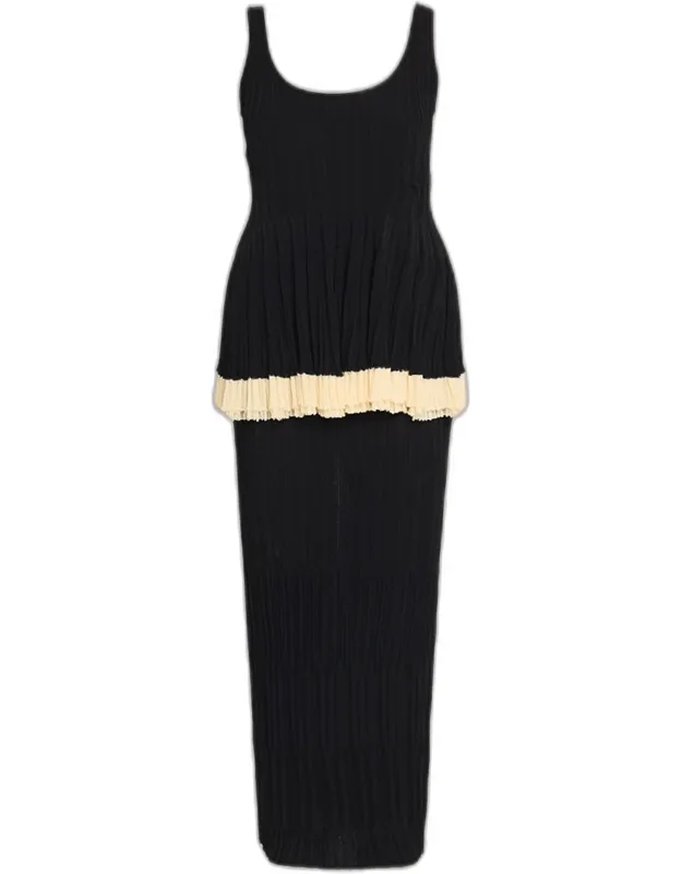 Kishi Sleeveless Pleated Knit Layered Dress