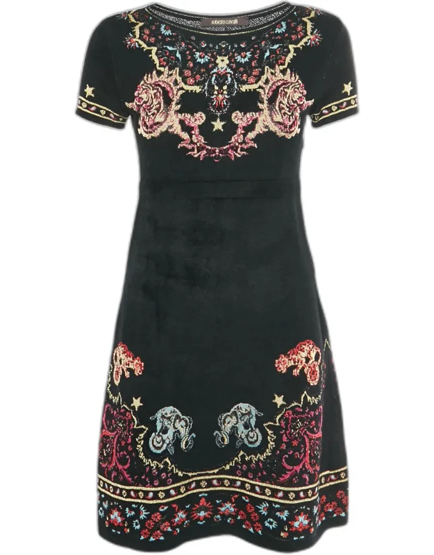 Velvet Knit Crewneck Mini Dress