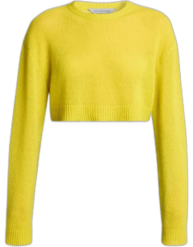 Cashmere Open-knit Crop Sweater