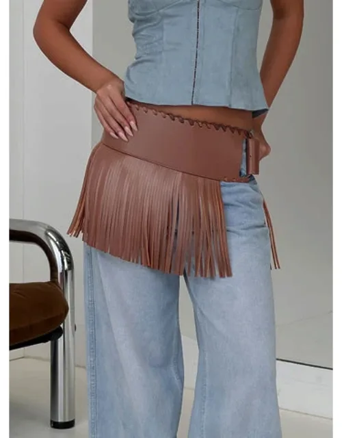 Halycon Whipstitch Tassel Belt