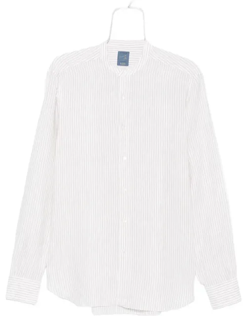 Striped Collarless Shirt