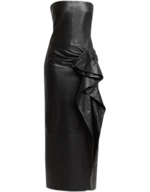 Alonna Strapless Leather Dress