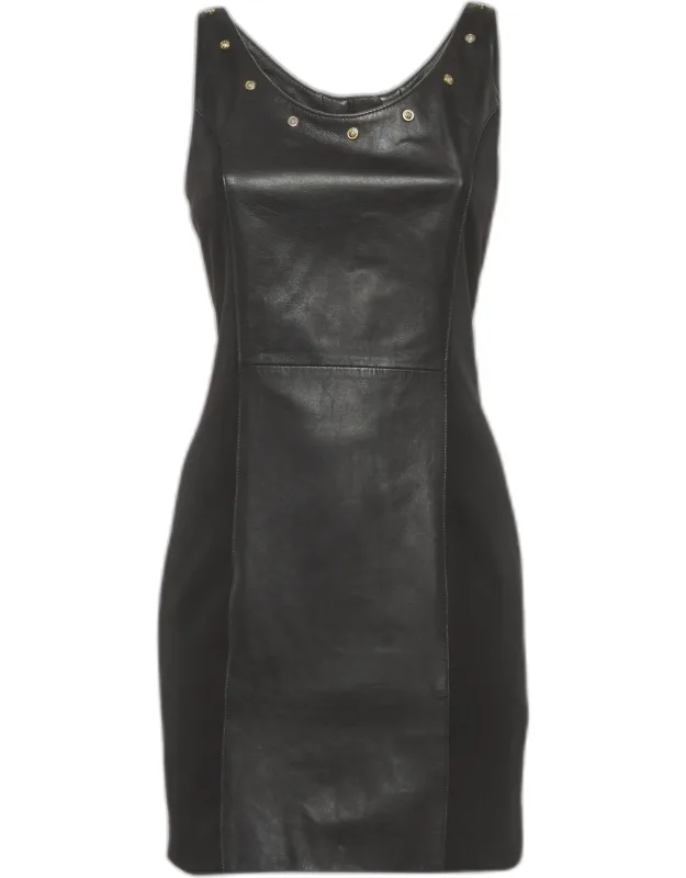 Leather And Neoprene Mini Dress