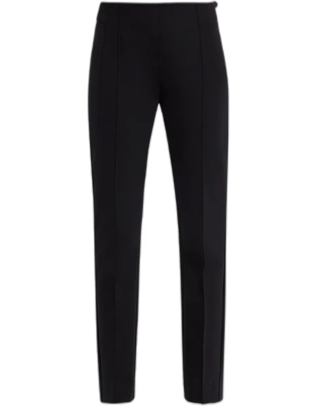 Cropped Slim-fit Pintuck Pants