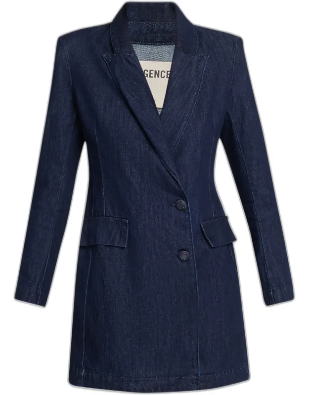 Kylan Double-breasted Denim Blazer Dress