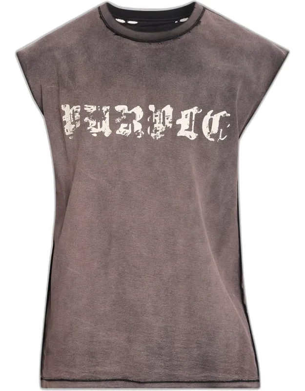 Worn Gothic Cotton Tank Top