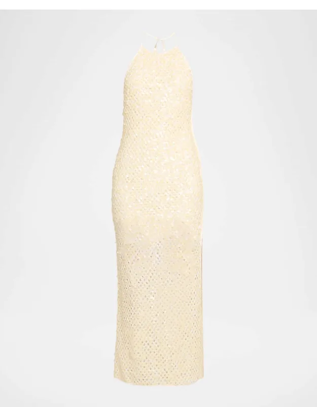 Sequined Halter Maxi Dress