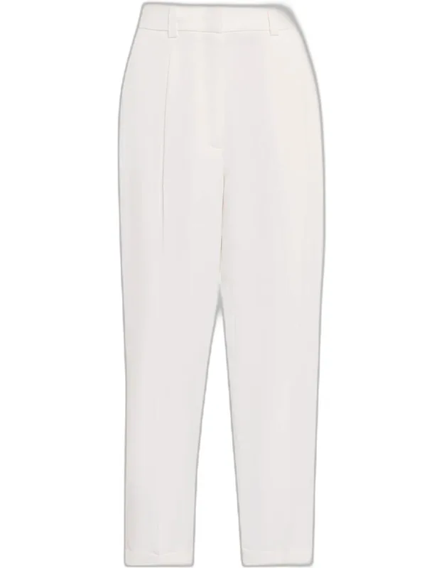 Linen-blend Cropped Straight-leg Pants