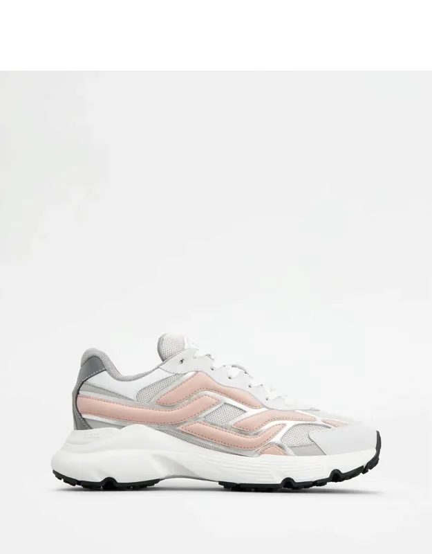 Leather And Technical Fabric Sneakers