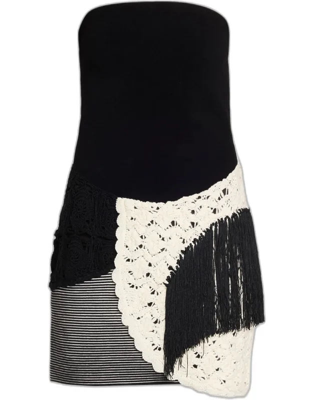 Strapless Embellished Mini Dress