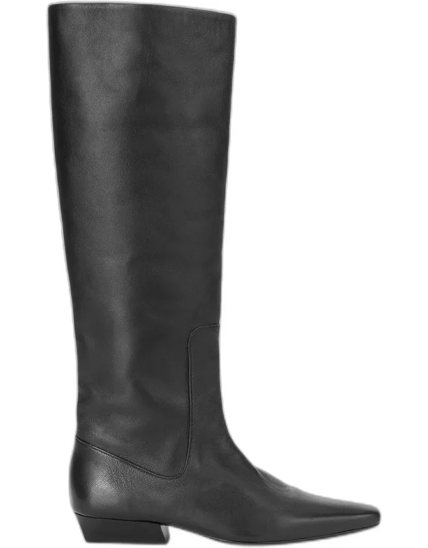 Wally Leather Flat Knee-high Boots