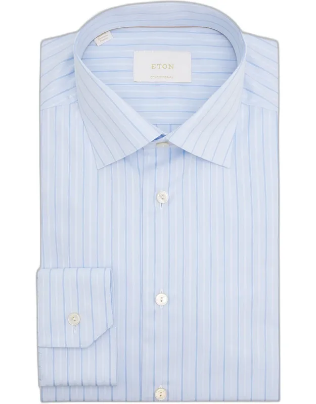 Elevated Striped Cotton Dress Shirt