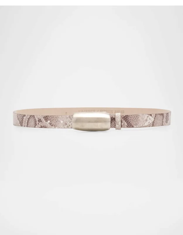 Marlowe Snake-embossed Leather Belt