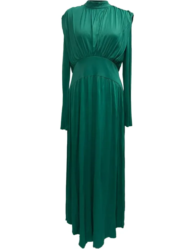 Cutout Gathered Jersey Maxi Dress