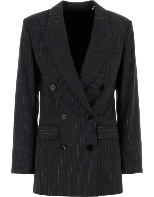 Embroidered Wool Blend Blazer