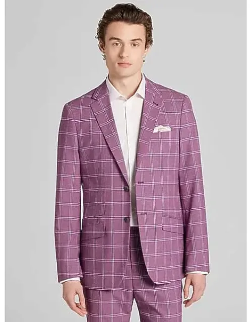 Big & Tall Modern Fit Plaid Suit