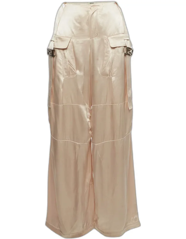 Satin Buckle Detail Cargo Trousers